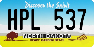ND license plate HPL537