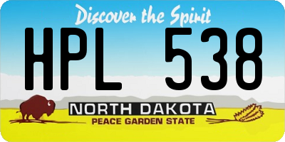 ND license plate HPL538