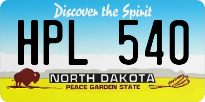 ND license plate HPL540