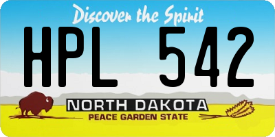 ND license plate HPL542