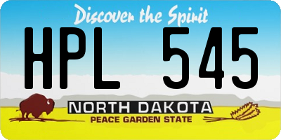 ND license plate HPL545