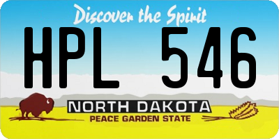 ND license plate HPL546