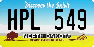 ND license plate HPL549
