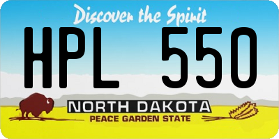 ND license plate HPL550