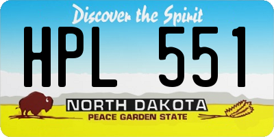 ND license plate HPL551