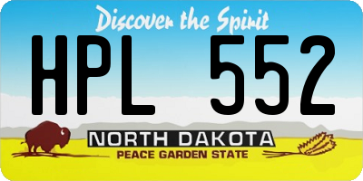 ND license plate HPL552
