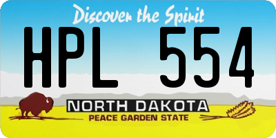 ND license plate HPL554