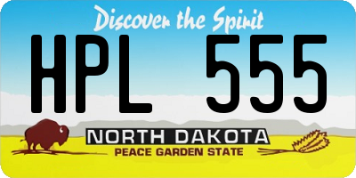 ND license plate HPL555