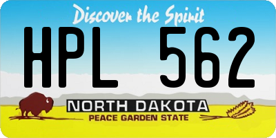 ND license plate HPL562