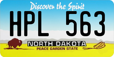 ND license plate HPL563
