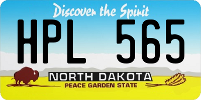 ND license plate HPL565