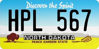 ND license plate HPL567