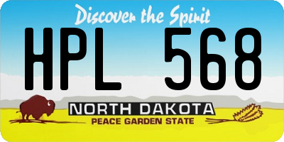 ND license plate HPL568