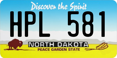 ND license plate HPL581