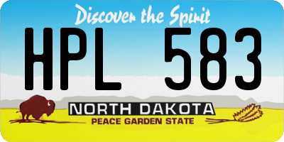 ND license plate HPL583