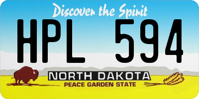 ND license plate HPL594