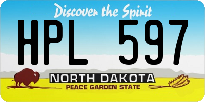 ND license plate HPL597