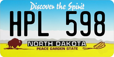 ND license plate HPL598