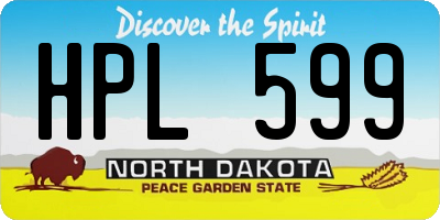 ND license plate HPL599