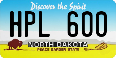ND license plate HPL600