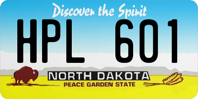 ND license plate HPL601