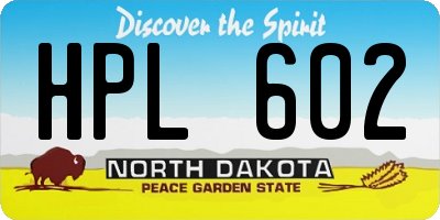 ND license plate HPL602