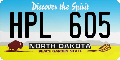 ND license plate HPL605