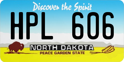 ND license plate HPL606