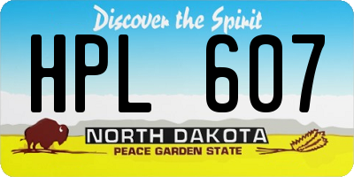 ND license plate HPL607