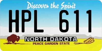 ND license plate HPL611