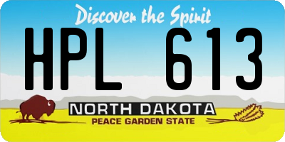 ND license plate HPL613