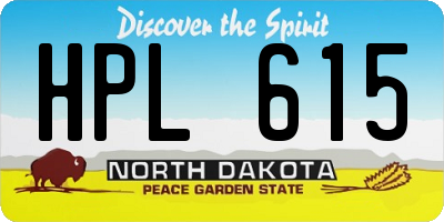 ND license plate HPL615