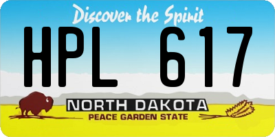 ND license plate HPL617