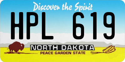 ND license plate HPL619