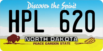 ND license plate HPL620