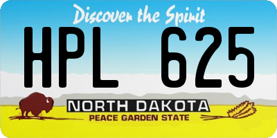ND license plate HPL625