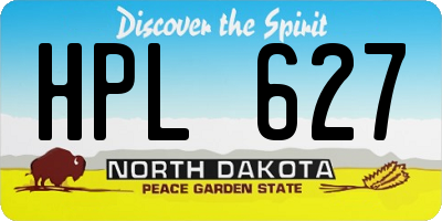 ND license plate HPL627