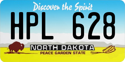 ND license plate HPL628