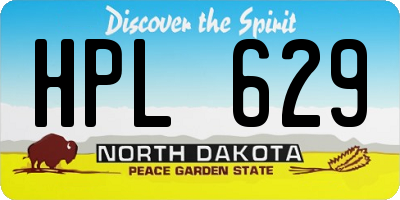 ND license plate HPL629