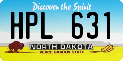 ND license plate HPL631