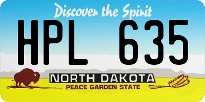 ND license plate HPL635
