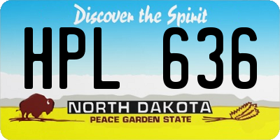 ND license plate HPL636