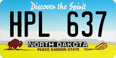 ND license plate HPL637