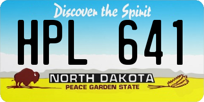 ND license plate HPL641