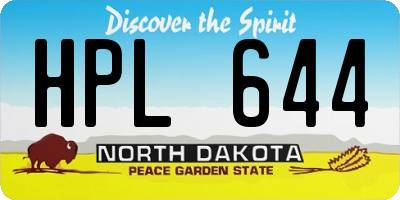 ND license plate HPL644