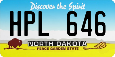 ND license plate HPL646