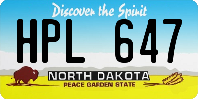 ND license plate HPL647
