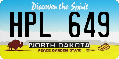 ND license plate HPL649