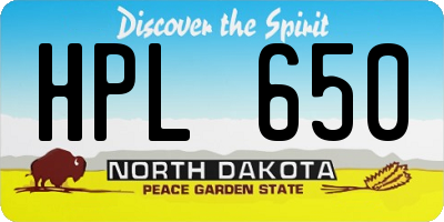 ND license plate HPL650