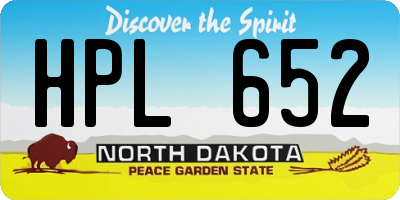 ND license plate HPL652